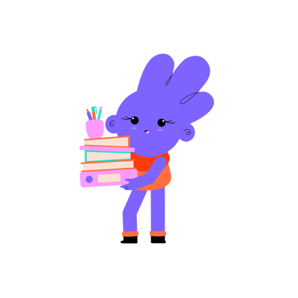 Cute Character Carrying Office Paperwork