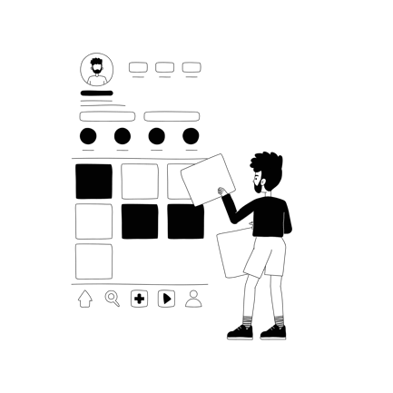 Man Posting Photo on Social Media