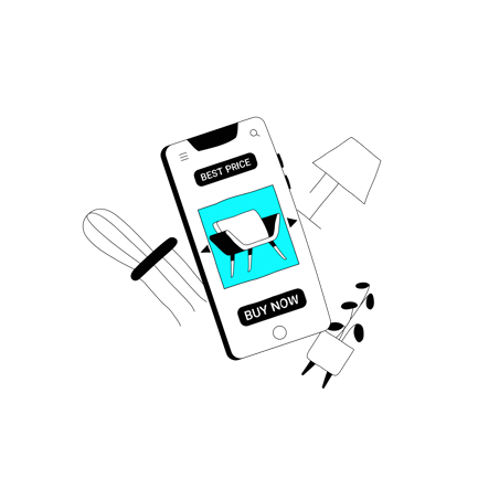 Online Furniture Shopping Illustration