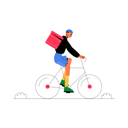Animated Food Delivery Cyclist