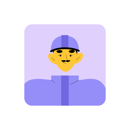 Duotone Illustration of a Construction Worker