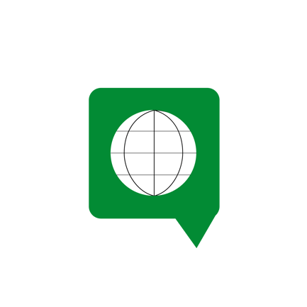 Global Chat Bubble with Rotating Globe Animation