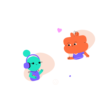 Cartoon Characters in Chat Support Illustration