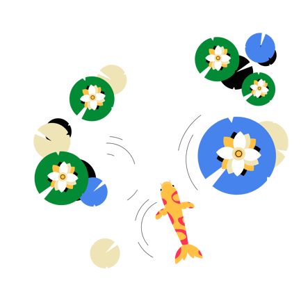 Animated Koi Fish and Lily Pads