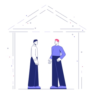 Business Deal Illustration in Duotone Style