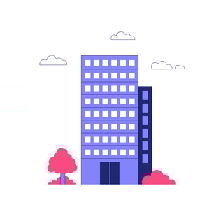 Duotone Commercial Building Illustration