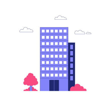 Duotone Commercial Building Illustration