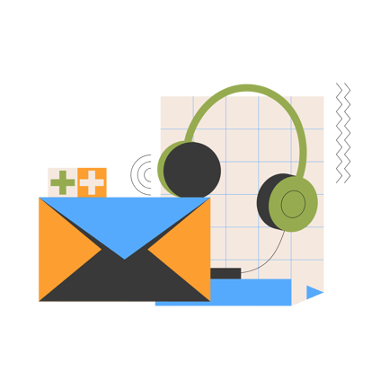 Geometric Customer Support Communication Illustration
