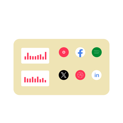 Social Media Statistics Flat Illustration