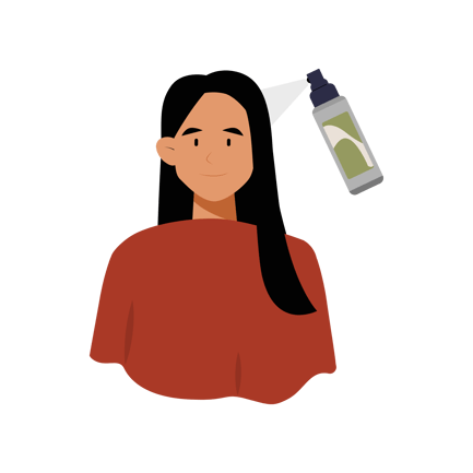 Hair Treatment with Spray and Hairdryer