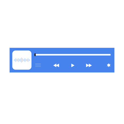 Flat Design Playback Controls Illustration