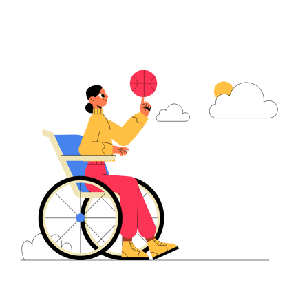 Wheelchair Basketball Player Spinning Ball