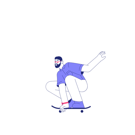 Skateboarding Man