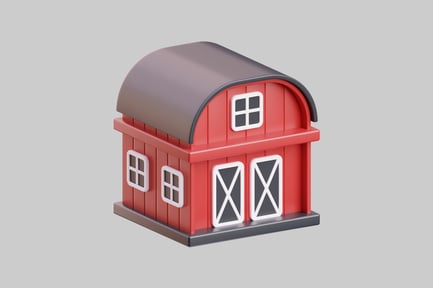 Preview: 3D Red Farm Barn