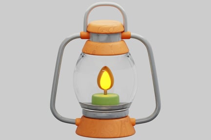 Preview: 3D Stylized Wooden Camping Lantern