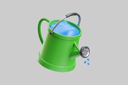 Preview: 3D Watering Can With Water Drops
