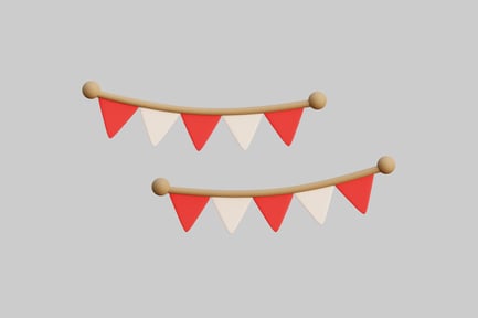 Preview: 3D Indonesian Bunting Flags