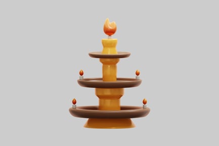 Preview: Festive 3D Tiered Diya Stand