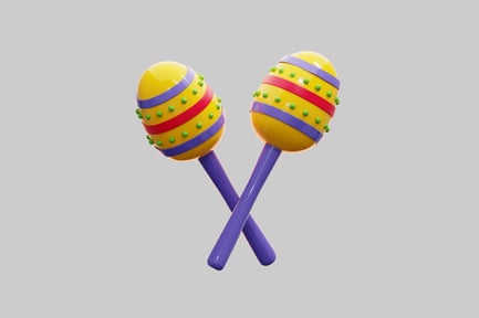 Preview: 3D Colorful Mexican Maracas