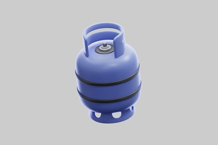 Preview: 3D Blue LPG Gas Cylinder