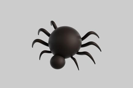 Aperçu: Araignée noire 3D pour décoration d'Halloween
