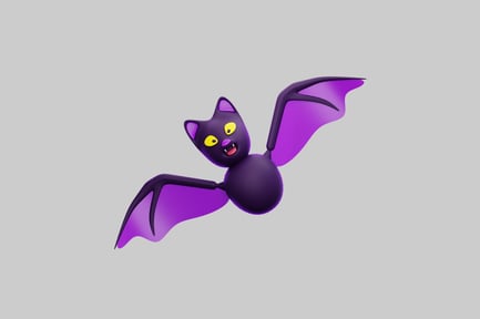 Aperçu: Personnage de chauve-souris violette 3D pour Halloween