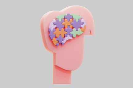 Preview: Human Head Profile With Jigsaw Puzzle Brain Concept