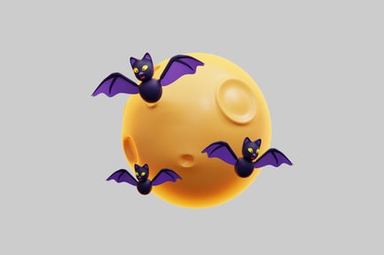 Preview: 3D Bats Flying Around Moon