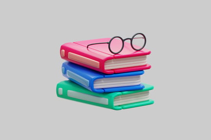 Preview: 3D Stylized Books With Glasses
