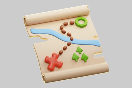 Preview: 3D Stylized Treasure Map Scroll