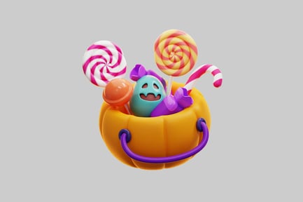 Preview: 3D Halloween Pumpkin Candy Bucket
