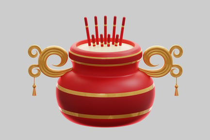 Preview: 3D Chinese New Year Incense Burner