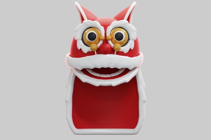 Preview: 3D Chinese New Year Lion Dance Mask