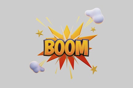 Preview: Comic Style Boom Explosion 3D Sticker