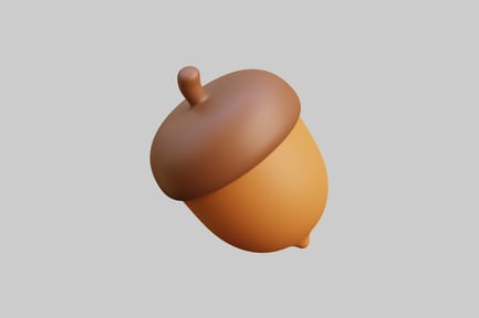 Preview: Stylized 3D Acorn For Autumn