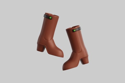 Preview: 3D Brown High Heel Leather Boots