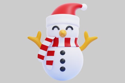 Vorschau: 3D-Schneemann-Charakter für Weihnachten