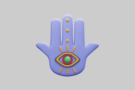 Preview: 3D Hamsa Hand Evil Eye Protection Symbol