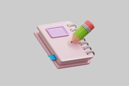 Preview: 3D Notebook And Pencil