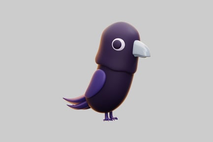 Preview: 3D Cute Cartoon Crow Character