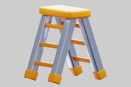 Preview: Yellow And Silver 3D Stepladder Tool