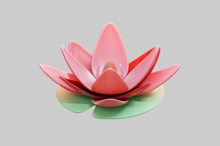 Preview: Stylized Pink Lotus Blossom On Lily Pad