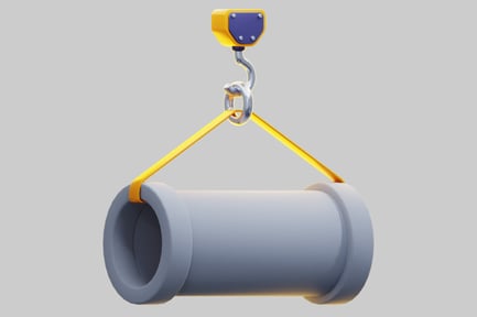 Preview: Industrial Crane Hook Lifting A Concrete Pipe