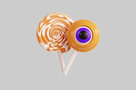 Aperçu: Boule oculaire d'Halloween effrayant en 3D et sucettes tourbillonnantes