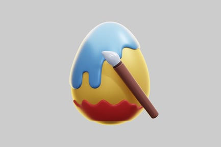Preview: 3D Painting Easter Egg With Brush
