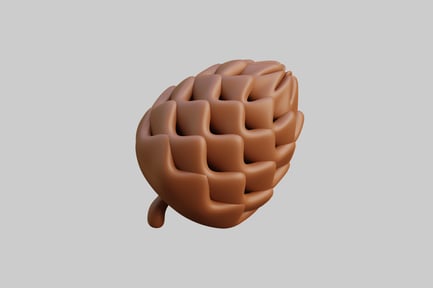 Preview: Stylized 3D Brown Pine Cone