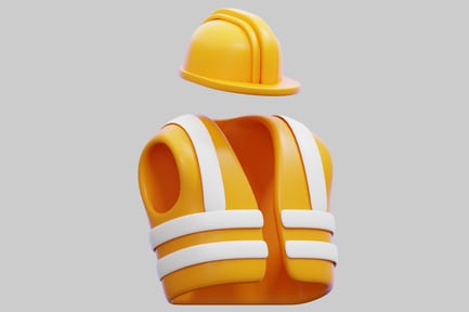 Preview: 3D Construction Safety Vest And Hard Hat