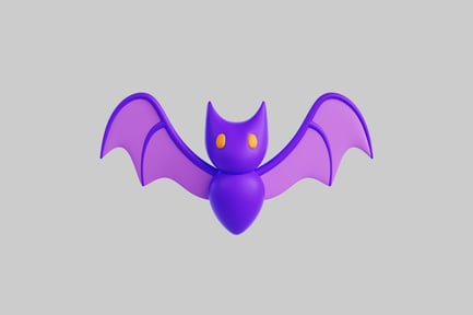 Preview: Purple 3D Halloween Bat