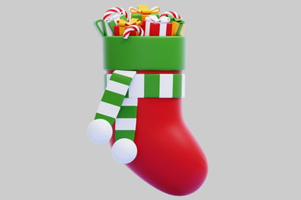 Preview: 3D Christmas Stocking Full Of Gifts