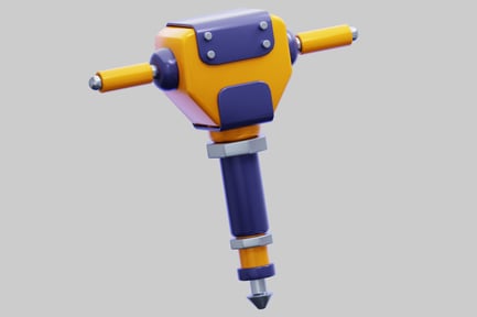 Preview: Stylized 3D Jackhammer Construction Tool